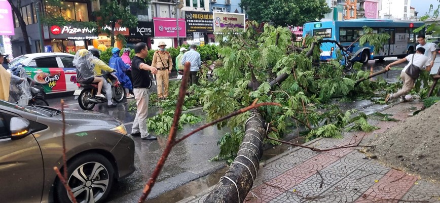 Ha Noi: Khu vuc ngap sau, cay do do bao Yagi co the tam cam luu thong - Hinh anh 1