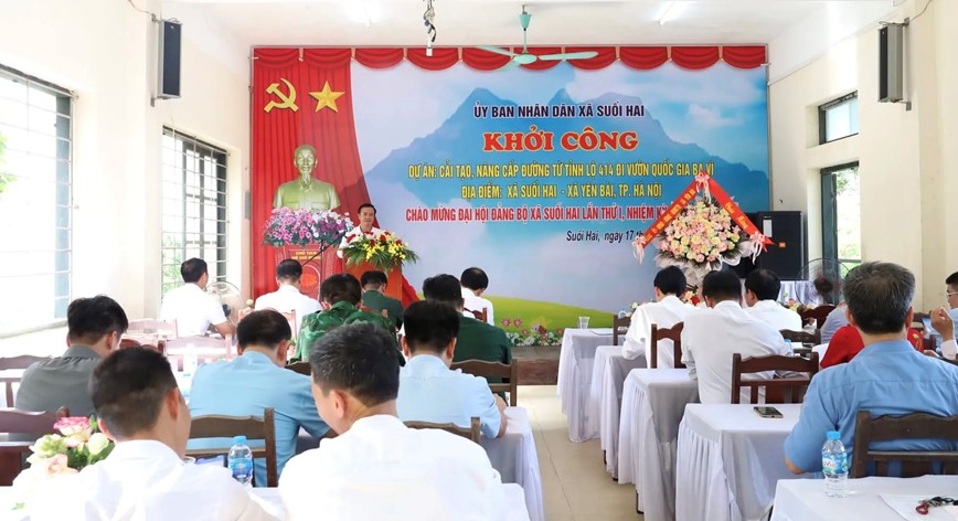 Khởi công dự án cải tạo, nâng cấp đường Tỉnh lộ 414 đi Vườn quốc gia Ba Vì - Hình ảnh 1 Khoi cong du an cai tao, nang cap duong Tinh lo 414 di Vuon quoc gia Ba Vi - Hinh anh 1