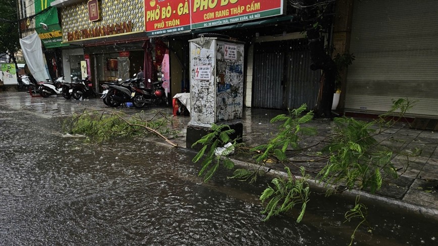 Ha Noi: mua to, gio lon gay do cay, ngap nhe tai mot so tuyen pho - Hinh anh 18