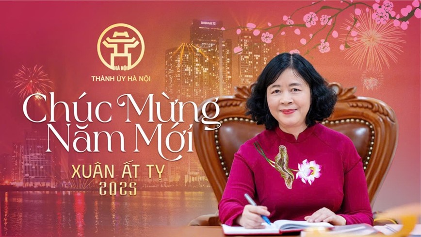 Thu chuc Tet Xuan At Ty nam 2025 cua Bi thu Thanh uy Ha Noi Bui Thi Minh Hoai - Hinh anh 1