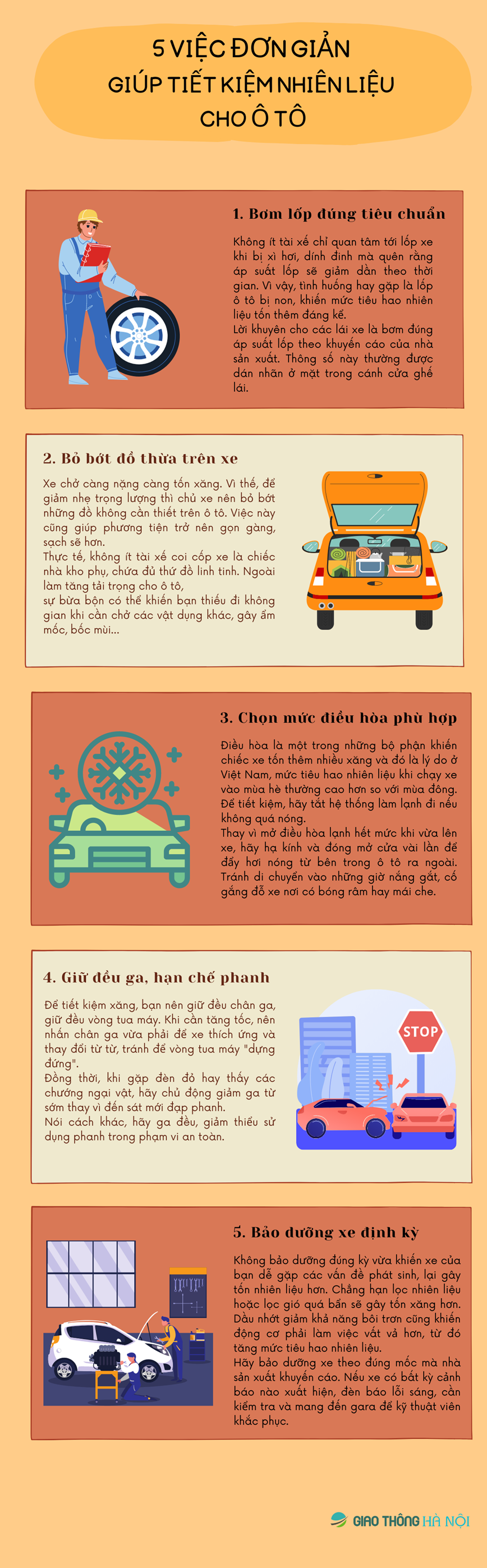 INFOGRAPHIC: 5 viec don gian giup tiet kiem nhien lieu cho o to - Hinh anh 1