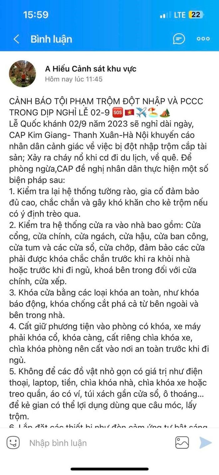 Canh bao phong ngua toi pham trom dot nhap trong dip nghi le Quoc Khanh 2/9 - Hinh anh 1