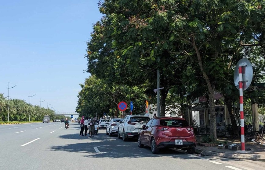 Do xe, phong ue bua bai tren duong dan vao san bay Noi Bai - Hinh anh 9