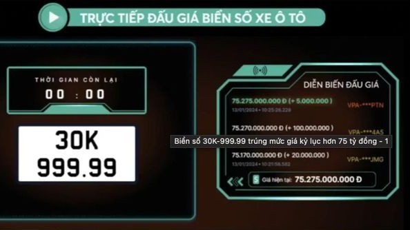 Bien so 30K-999.99 duoc dau gia hon 75 ty dong - Hinh anh 1