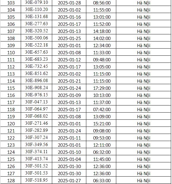 Cong an Ha Noi cong bo danh sach phuong tien bi phat nguoi thang 1/2025 - Hinh anh 5