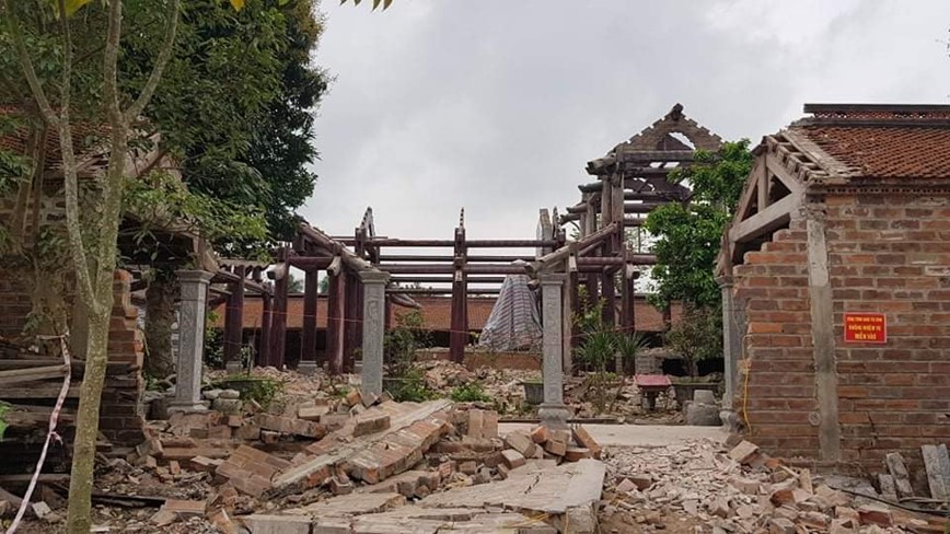 Hai Duong: Tai nan sap tuong chua Tranh, mot nguoi tu vong - Hinh anh 2